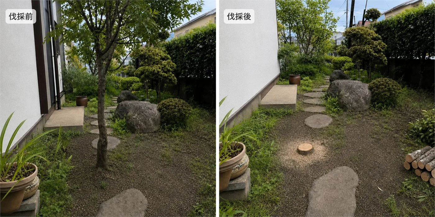 庭木の伐採のイメージ写真