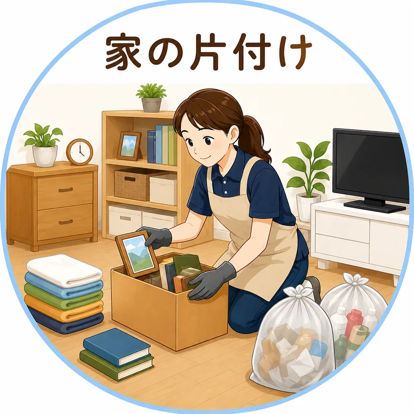 家の片付けのイラスト